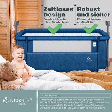 KESSER Kinderbett, Zustellbett Hubi 3in1 Baby Beistellbett Reisebett Babybett