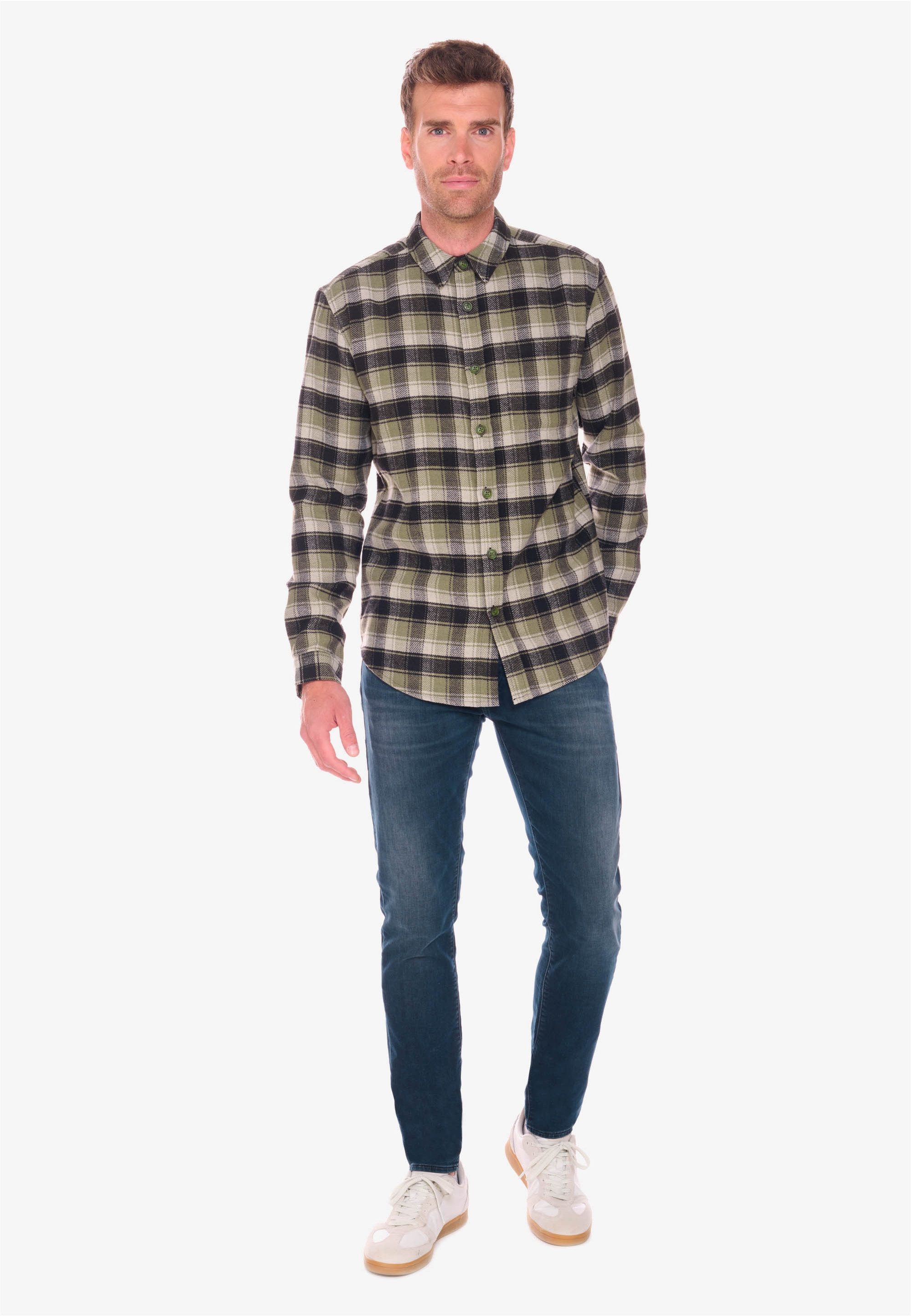 Le Temps Des Cerises Langarmhemd FERINO mit Karo-Muster