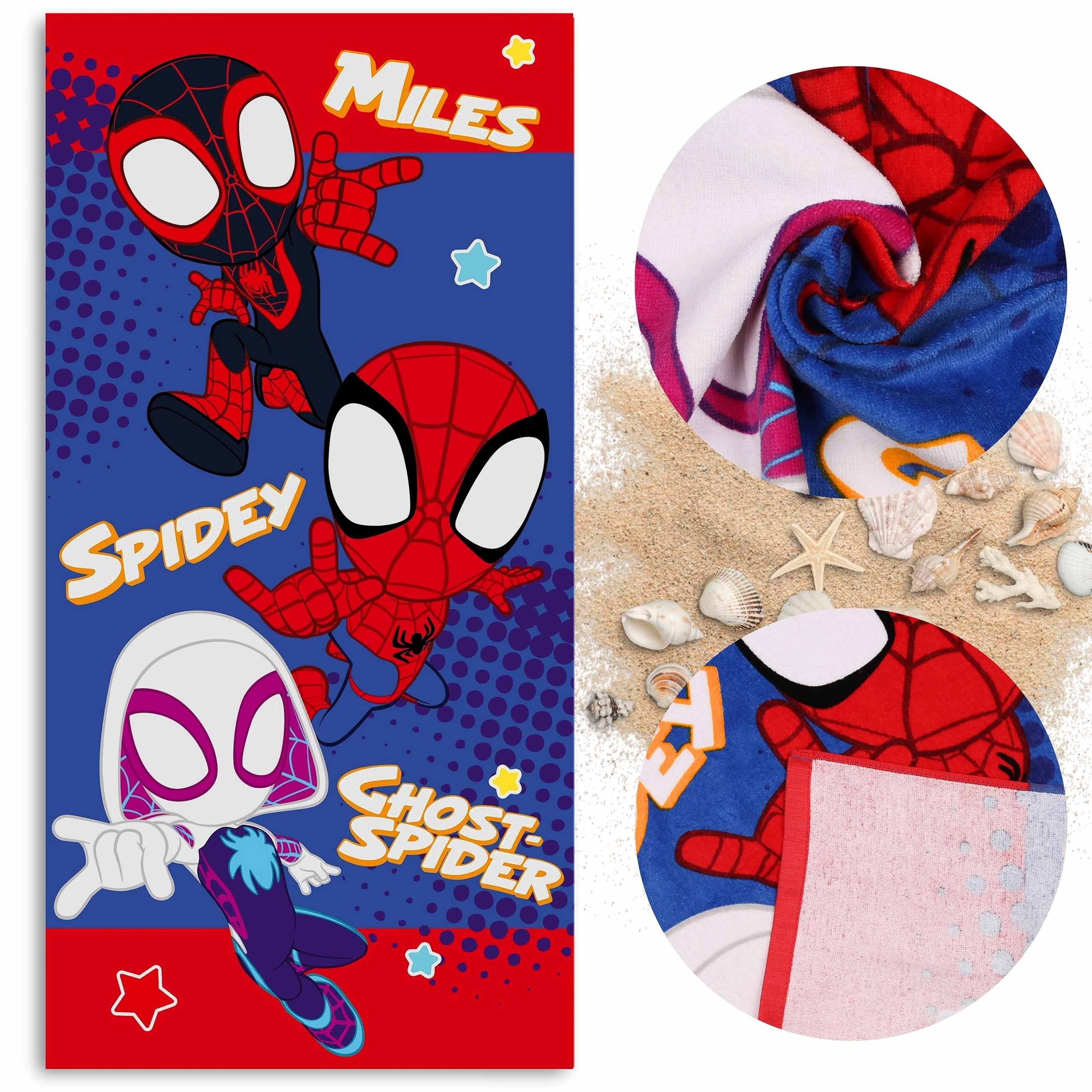 MARVEL Badetücher MARVEL Spidey Super-Freunde SCHNELLTROCKNENDES Strand, Badetuch Kinder