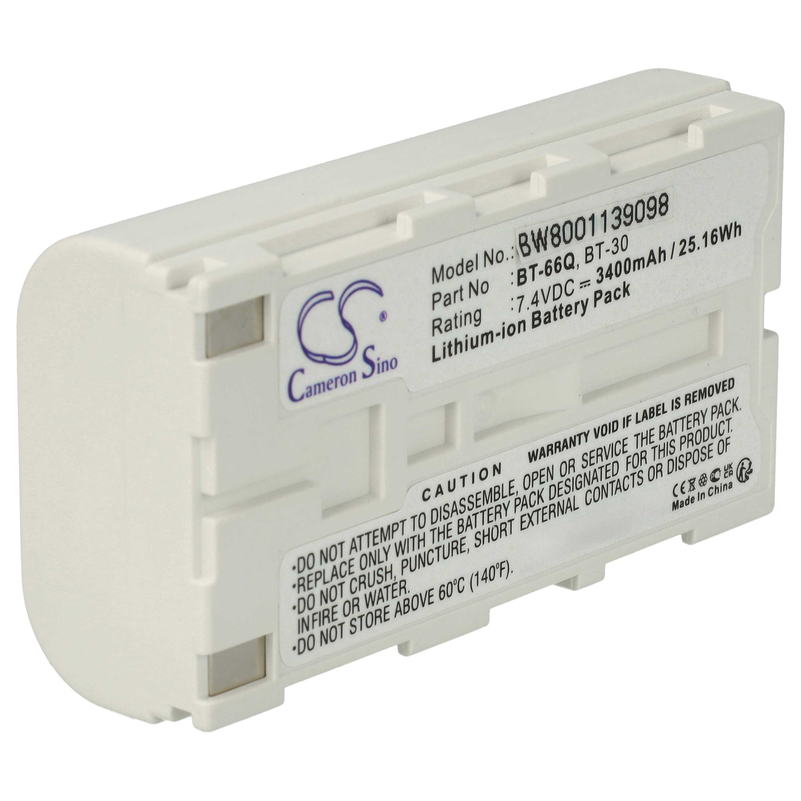 vhbw Akku Ersatz für Topcon BT-65Q, BT-66Q, BT-30, BT-62Q für Messgerät / Akku Akku Li-Ion 3400 mAh (7,4 V, 1 St), Leistungsfähiger Austausch-Akku für Messtechnik, Wiederaufladbar