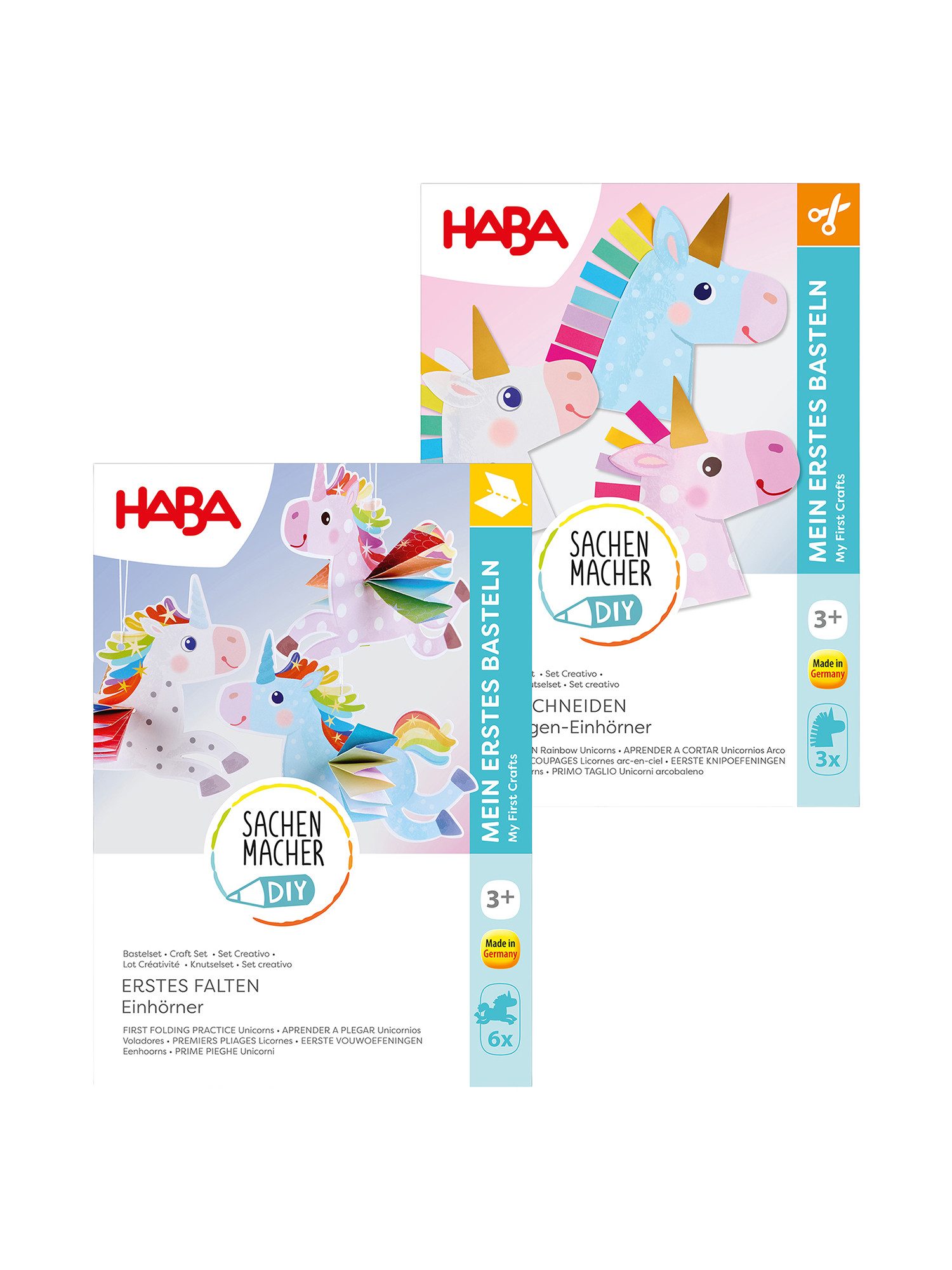 Haba Bastelkartonpapier Sachenmacher - Einhorn & Fantasie ab 3, Kreativset, Bastelkoffer, DIY Bastelkit