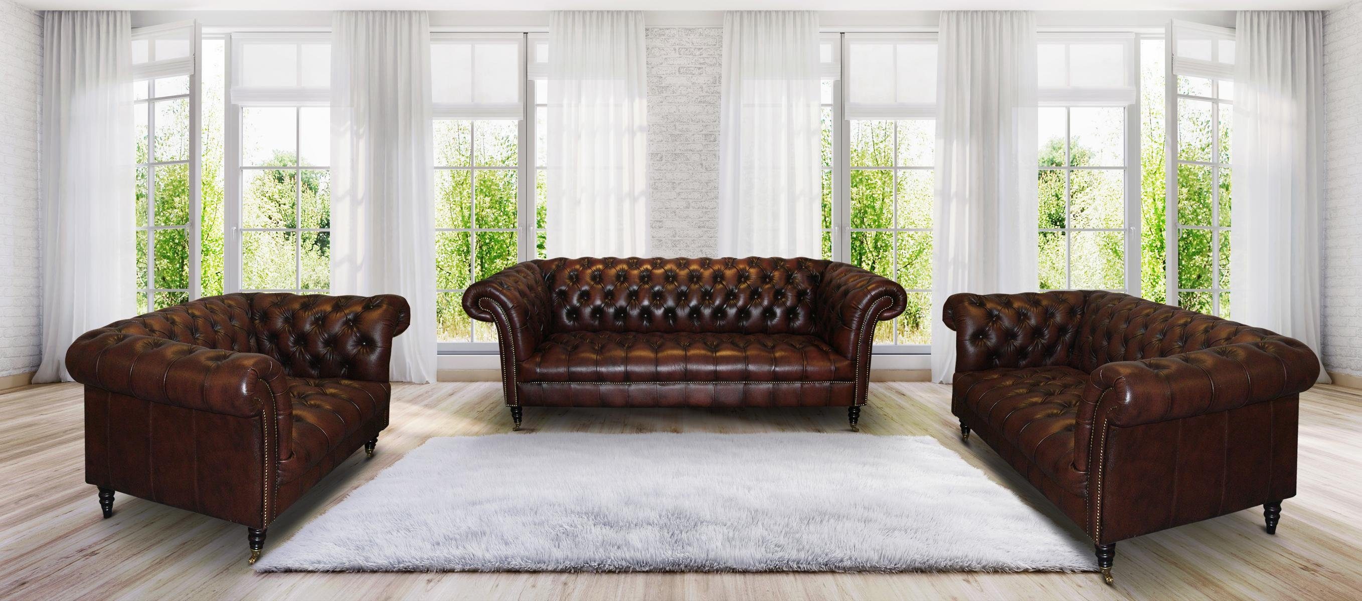 Chesterfield Knightbridge 3/2/1, Deluxe Sofagarnitur (3-tlg) Salottini Polstergarnitur