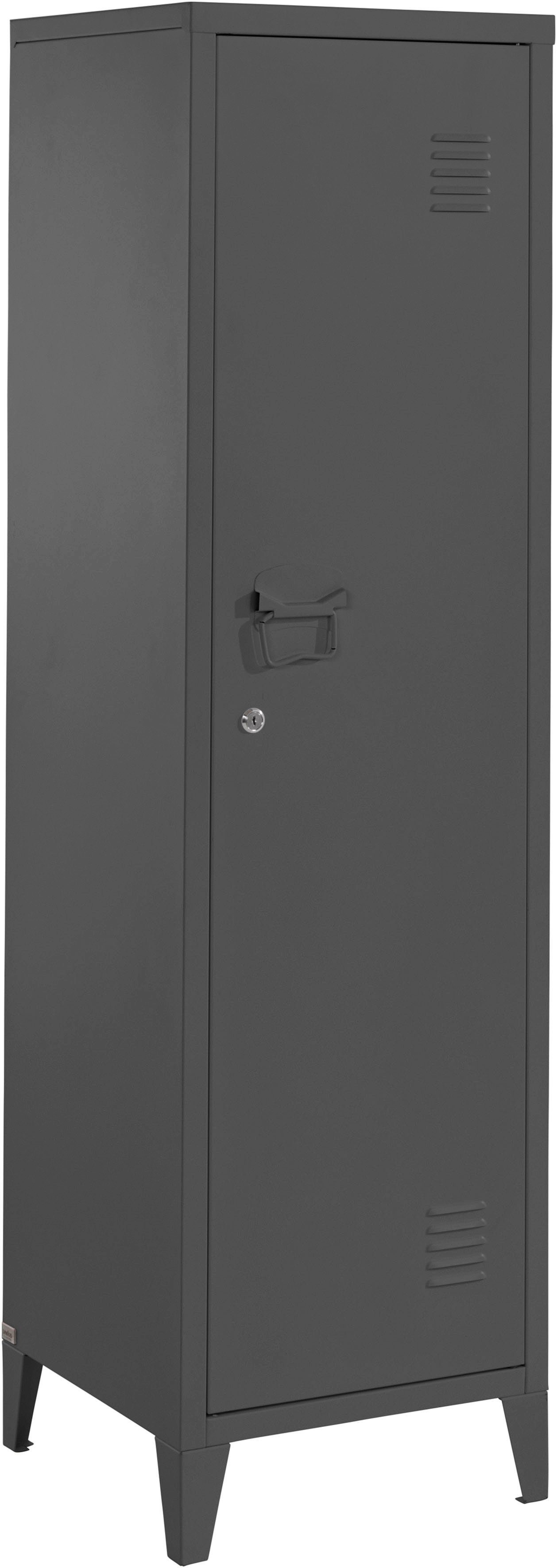 andas Midischrank Jensjorg Midischrank aus Metall, 2 x Einlegeböden hinter der Tür, Höhe 137 cm schwarz