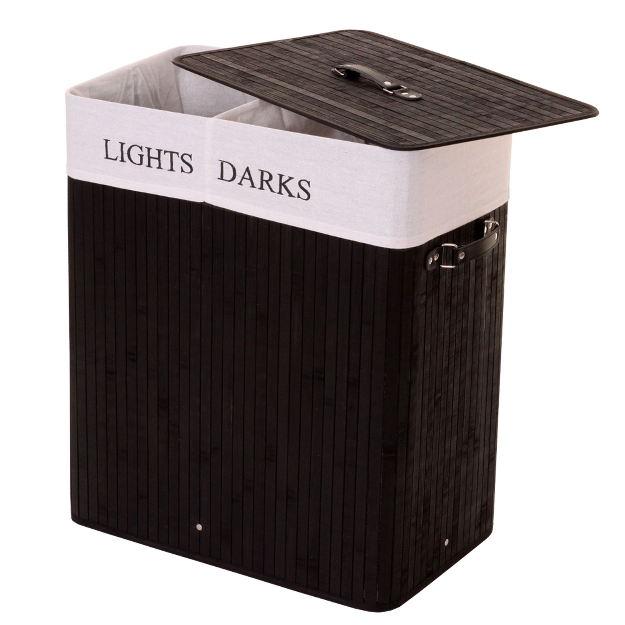 MCW Wäschekorb C21 63x55x34cm 100l Schwarz günstig online kaufen