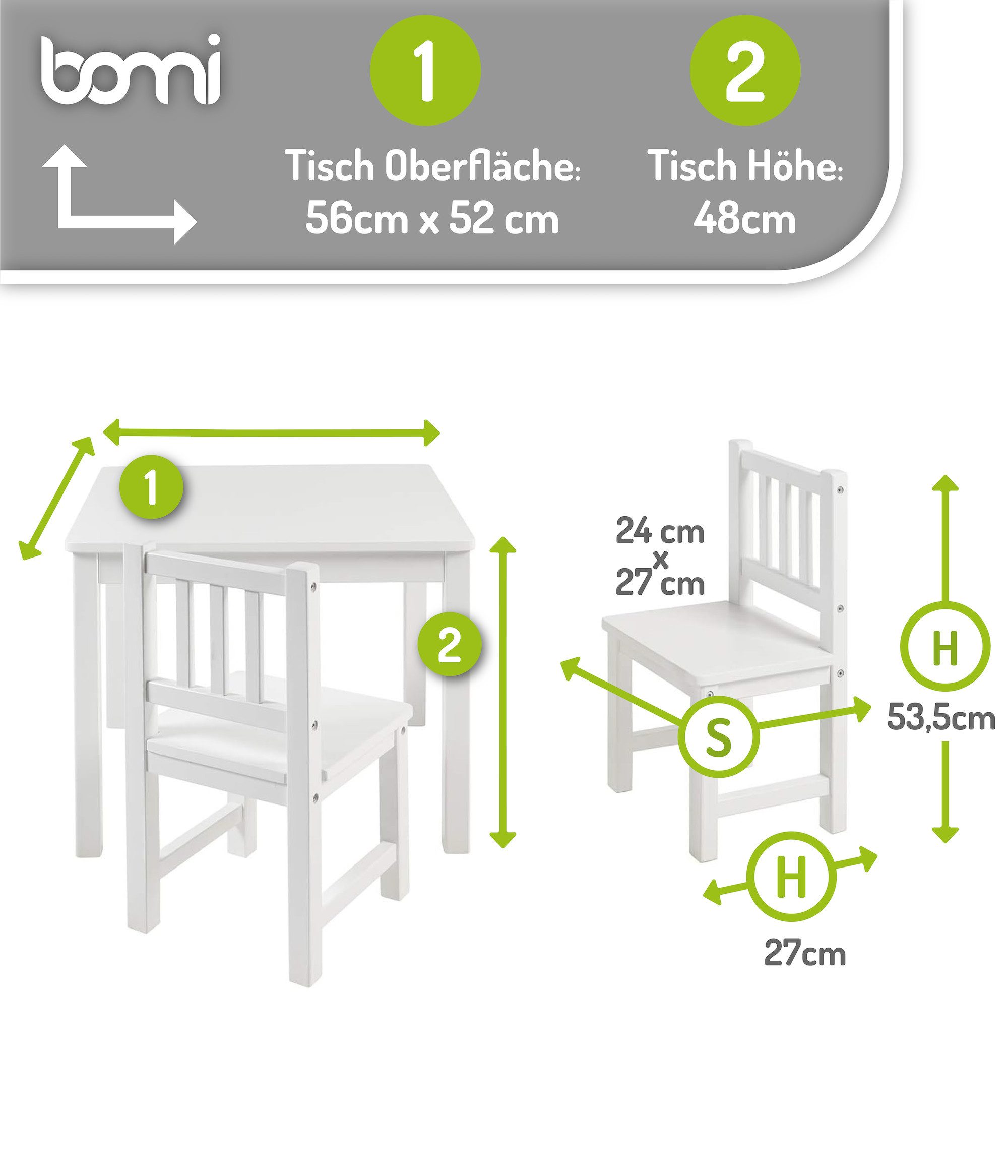 BOMI Kindersitzgruppe Holzsitzgruppe Amy, (3-tlg), Kindertischgruppe günstig online kaufen