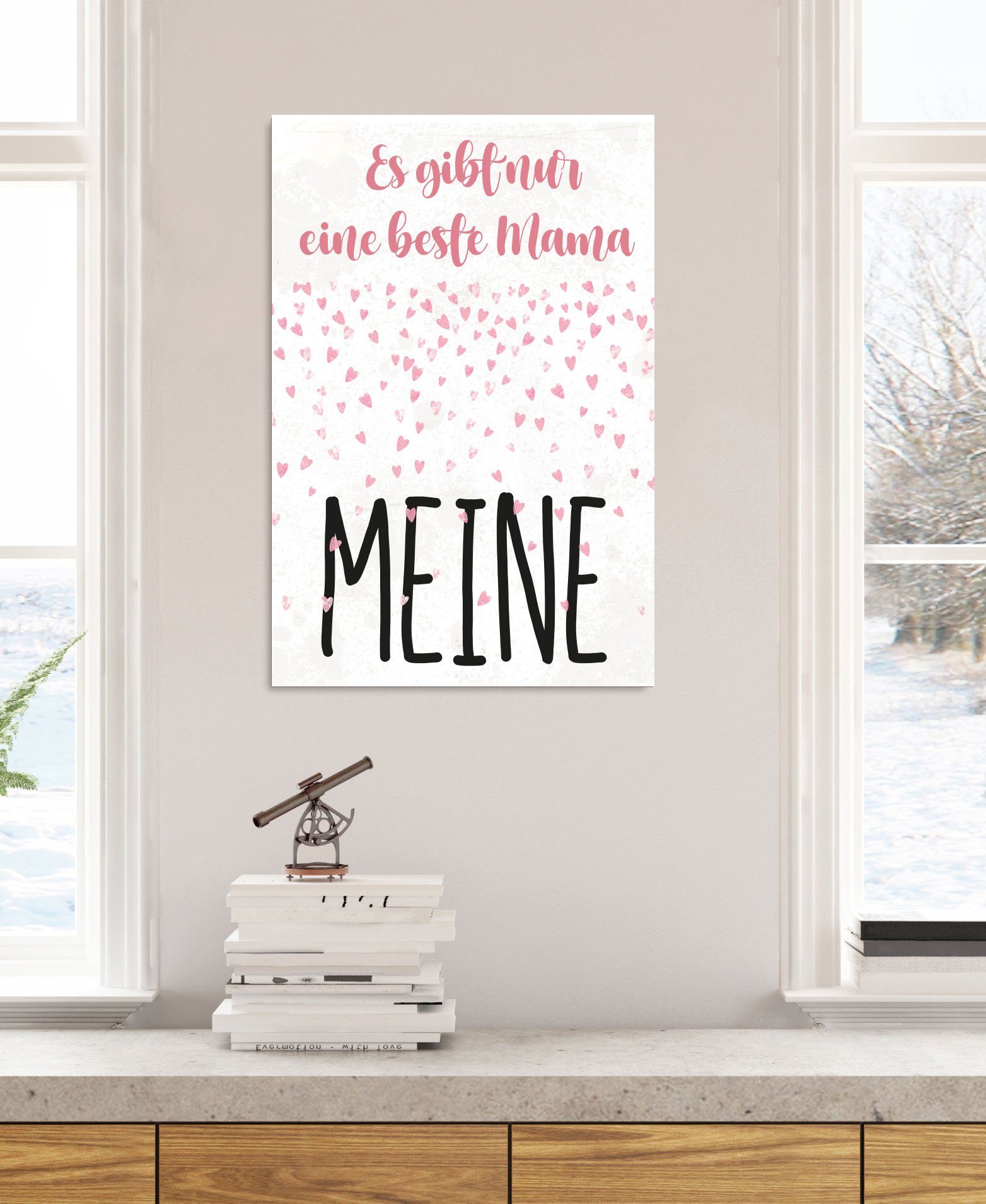 queence Metallbild Mama, Herzen, Schriftzug, Sprüche, Sprüche & Texte (1 St), Stahlschild, Blechschild, Sprüche, Texte, Mama