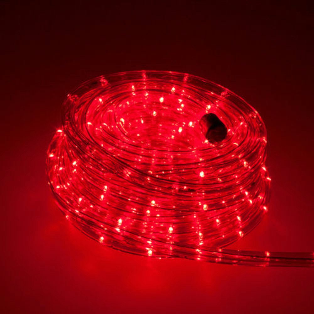 Trade-Shop LED-Lichterschlauch Helles LED Lichtband Lichtschlauch 36 LED/M für Wohnung, Rot 5m, Довжина des Stromkabels: ca. 40cm / Set mit Endkappe und Montageclips