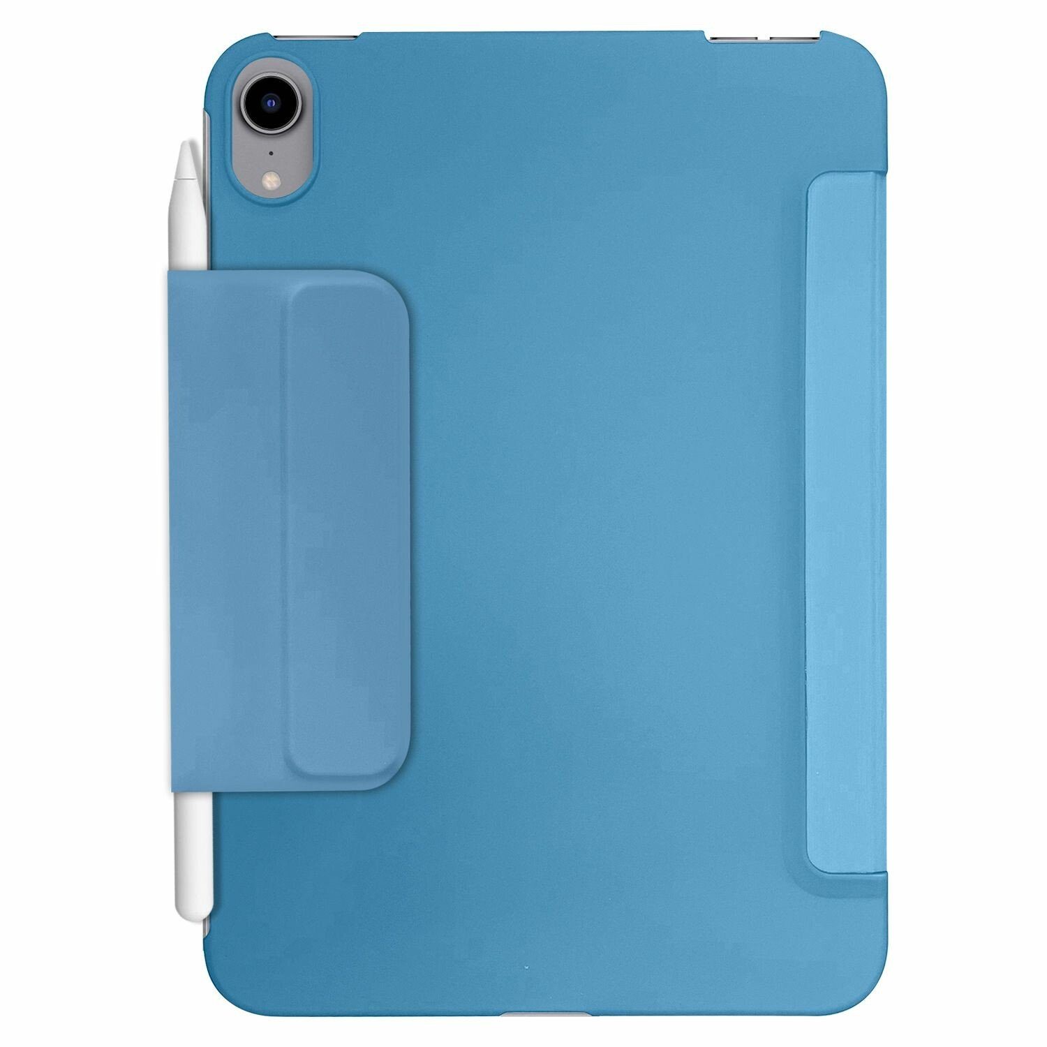 Macally Tablet-Hülle Smart Case Tasche Book-Stand Cover Hülle Blau, Standfunktion Magnet-Verschluss für Apple iPad mini 7 2024 6 2021 8,3"