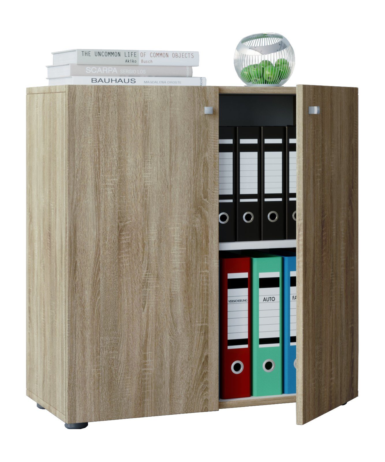 VCM Aktenschrank Lona Aktenschrank B. 70 x T. 40 x H. 74 cm Geschlossener Stauraum für Akten und Ordner, für Büro und Homeoffice