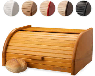 FALKENBERGER Brotkasten Brotkasten 39,1x28,7x17,7cm, Holz, (1-tlg., 1 Teilig), Rollbrotkasten traditionell Brotbox mit Roll-Deckel für Brot Handmade
