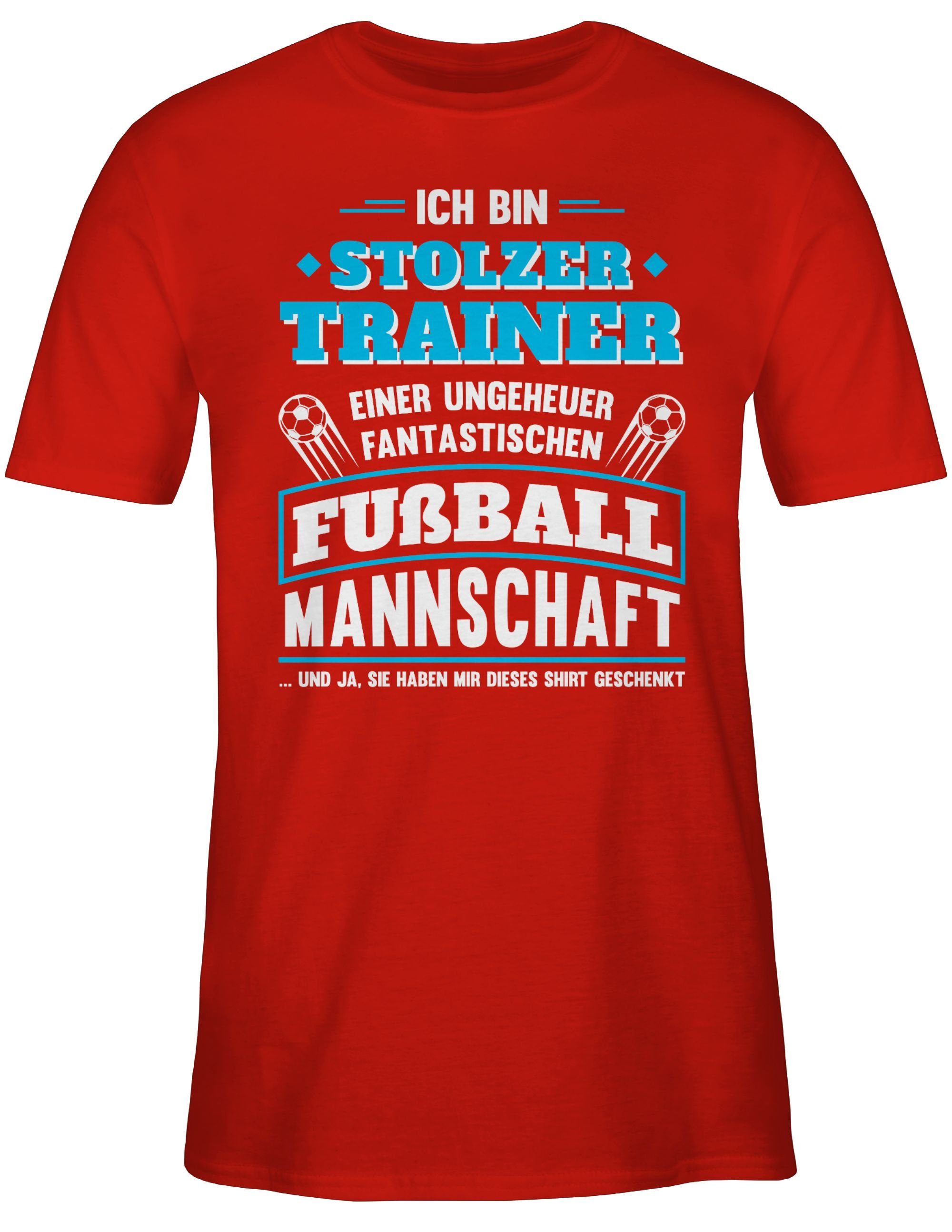 Stolzer einer Trainer EM 2024 Fussball fantastischen Shirtracer T-Shirt 3 Fußballmannschaft Rot