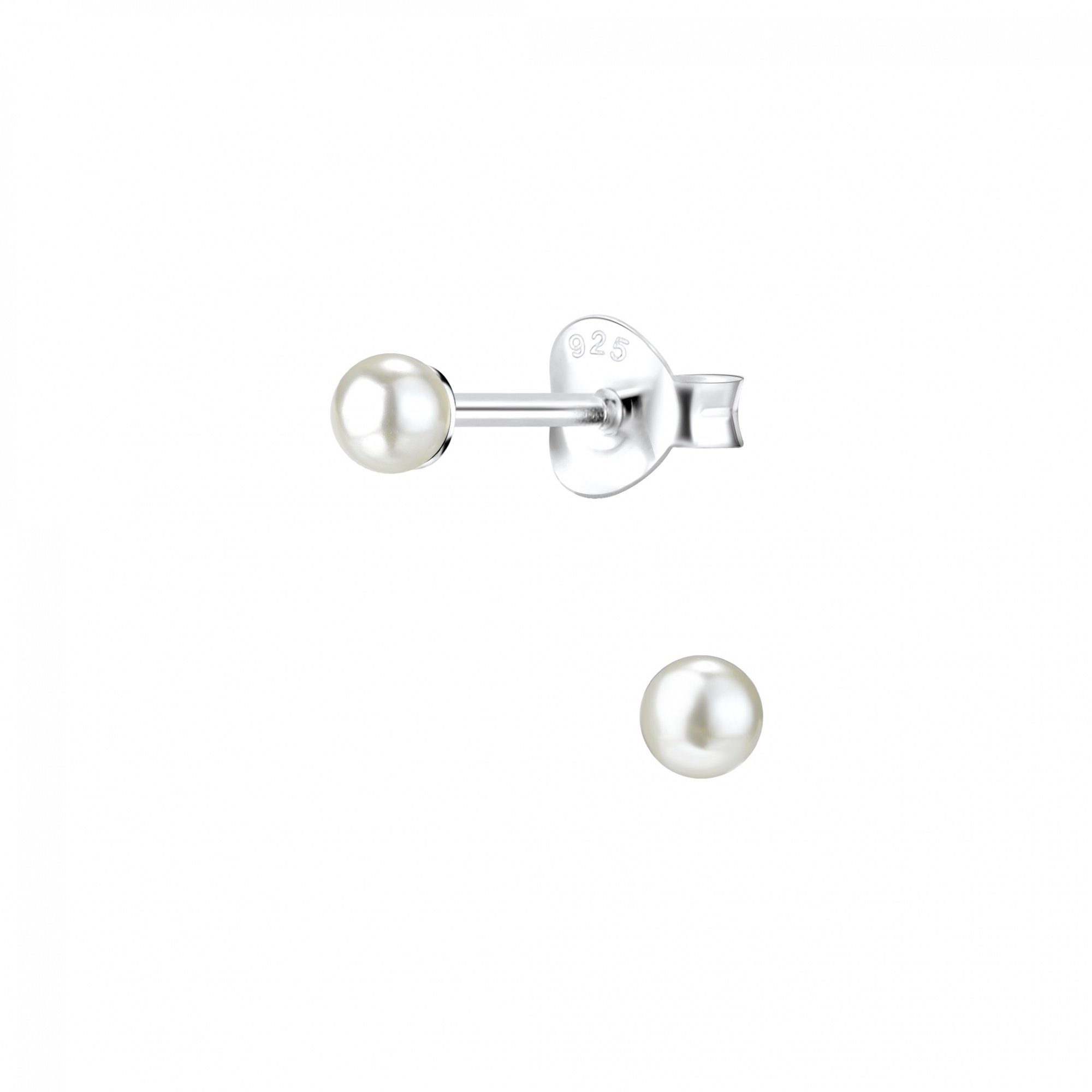 ALEXANDER YORK Paar Ohrstecker PERLE weiß 3 mm, 2-tlg., 925 Sterling Silber