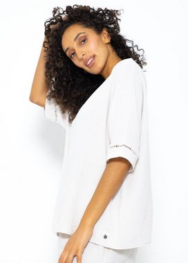 SASSYCLASSY Pyjamaoberteil Lässige Pyjamashirt aus Musselin