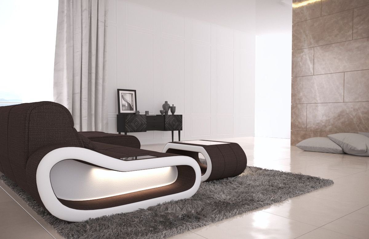 Couch Dreams Concept L Polster ergonomischer Stoff Stoffsofa, Form Dunkelbraun-Weiss Sofa Sofa Designersofa mit Ecksofa Rückenlehne H10