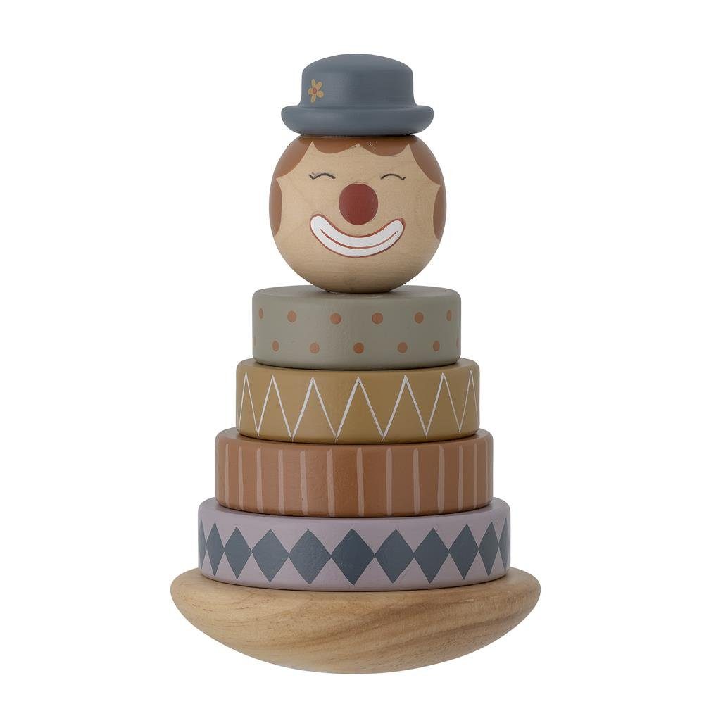 Bloomingville Stapelspielzeug Sigfred, (6-tlg), Holz Aktivitätsspielzeug 18 cm Stapelspiel Stapelturm Clown Figur