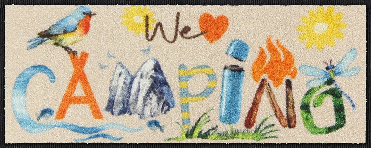 Salonloewe Läufer Fußabtreter klein 30x75 Camping Lovers, Läufer Mini, Höhe: 300 mm