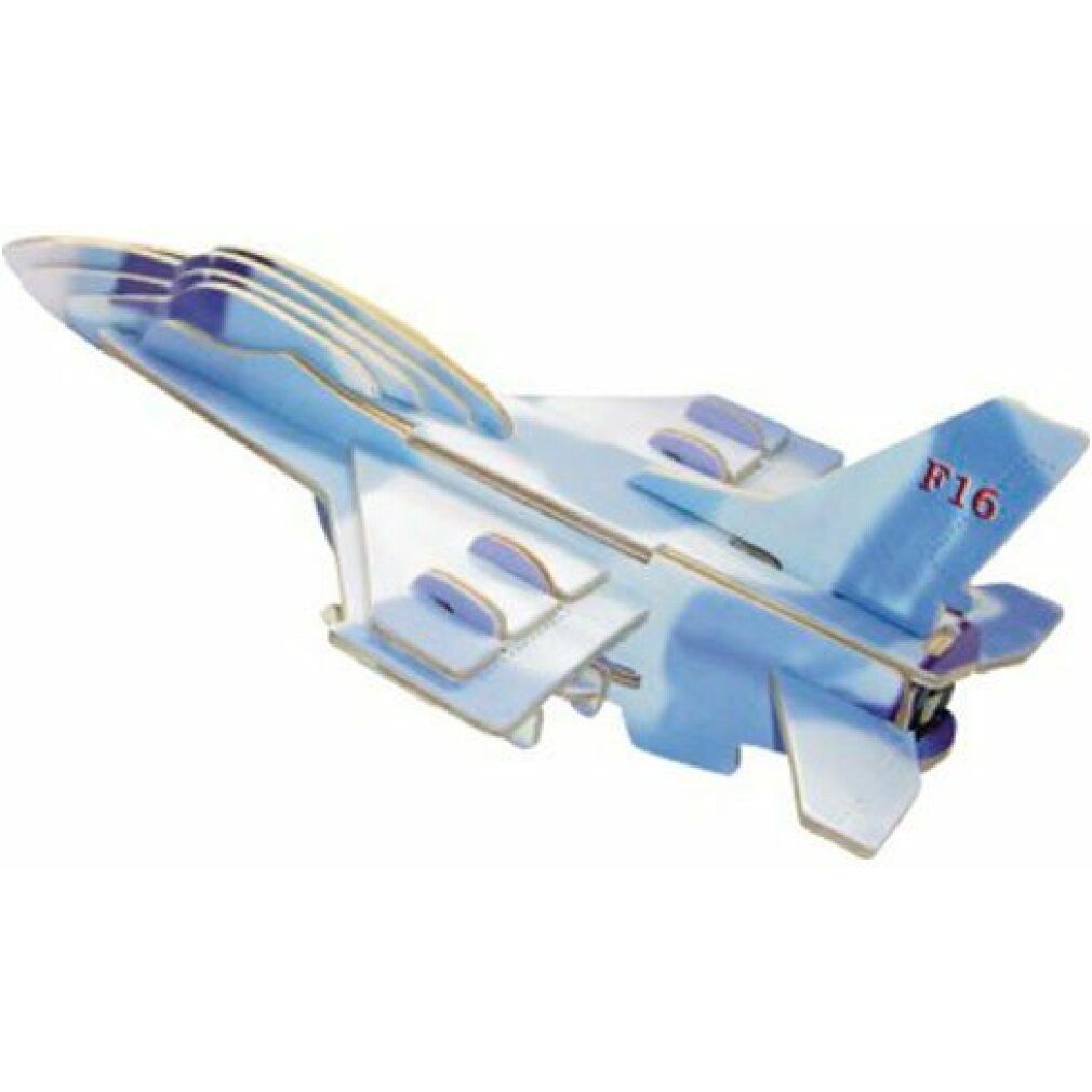 WOODEN TOY WCK 3D-Puzzle WOODEN TOY, WCK 3D Puzzle F-16 Kampfjet in Farbe, Puzzleteile