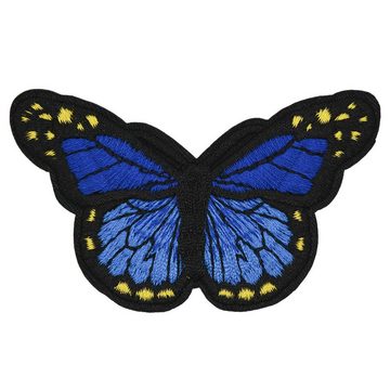 maDDma Patchies 3 Schmetterling Aufbügler bestickt Farb-/ Größenwahl, Polyester, Polyethylen Schicht, 46 x 78 mm dunkelblau