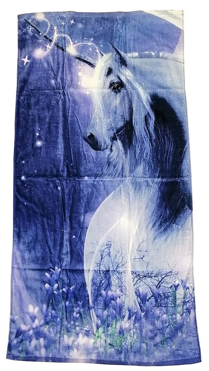 Jerry Fabrics Handtuch (1-St) Strandtuch Einhorn, Saunatuch Frottee Handtuch Unicorn