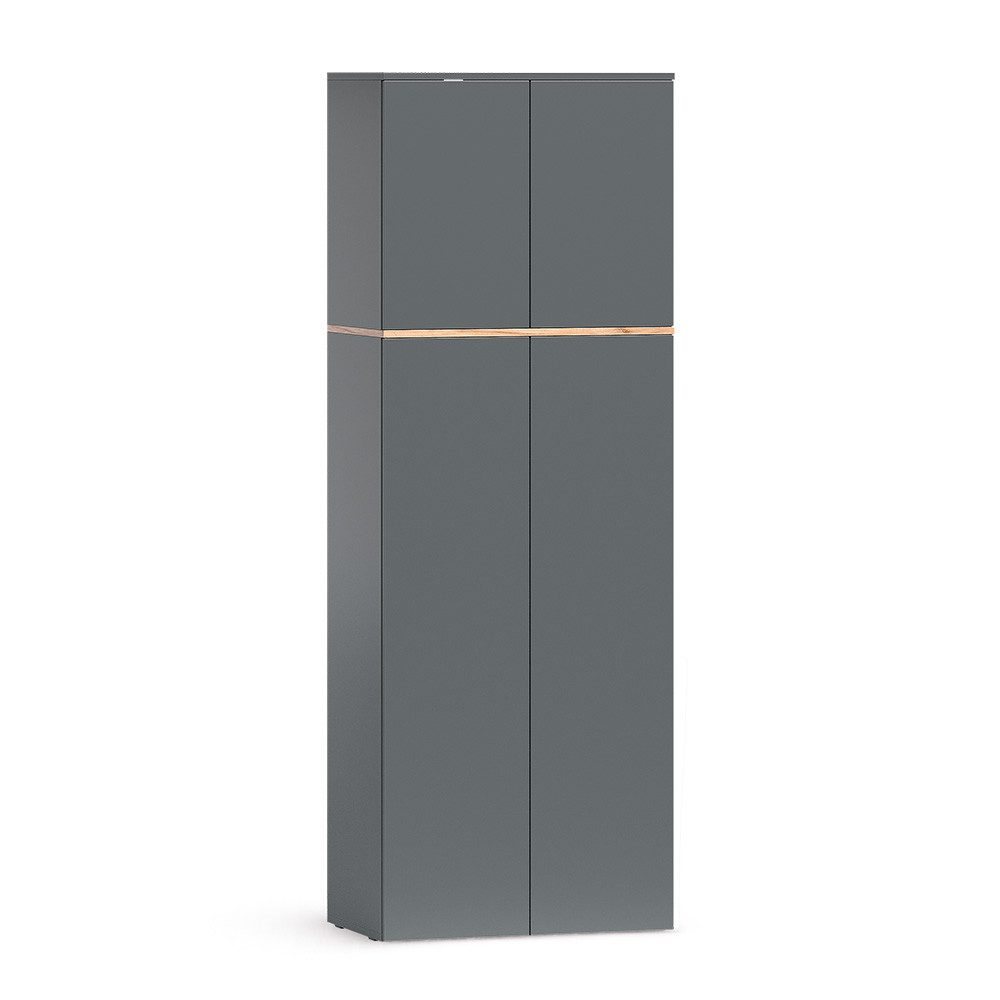 Vicco Hochschrank Viktor, Anthrazit/Goldkraft Eiche, 68 x 188.6 cm mit 8 geschlossene... (1-St)