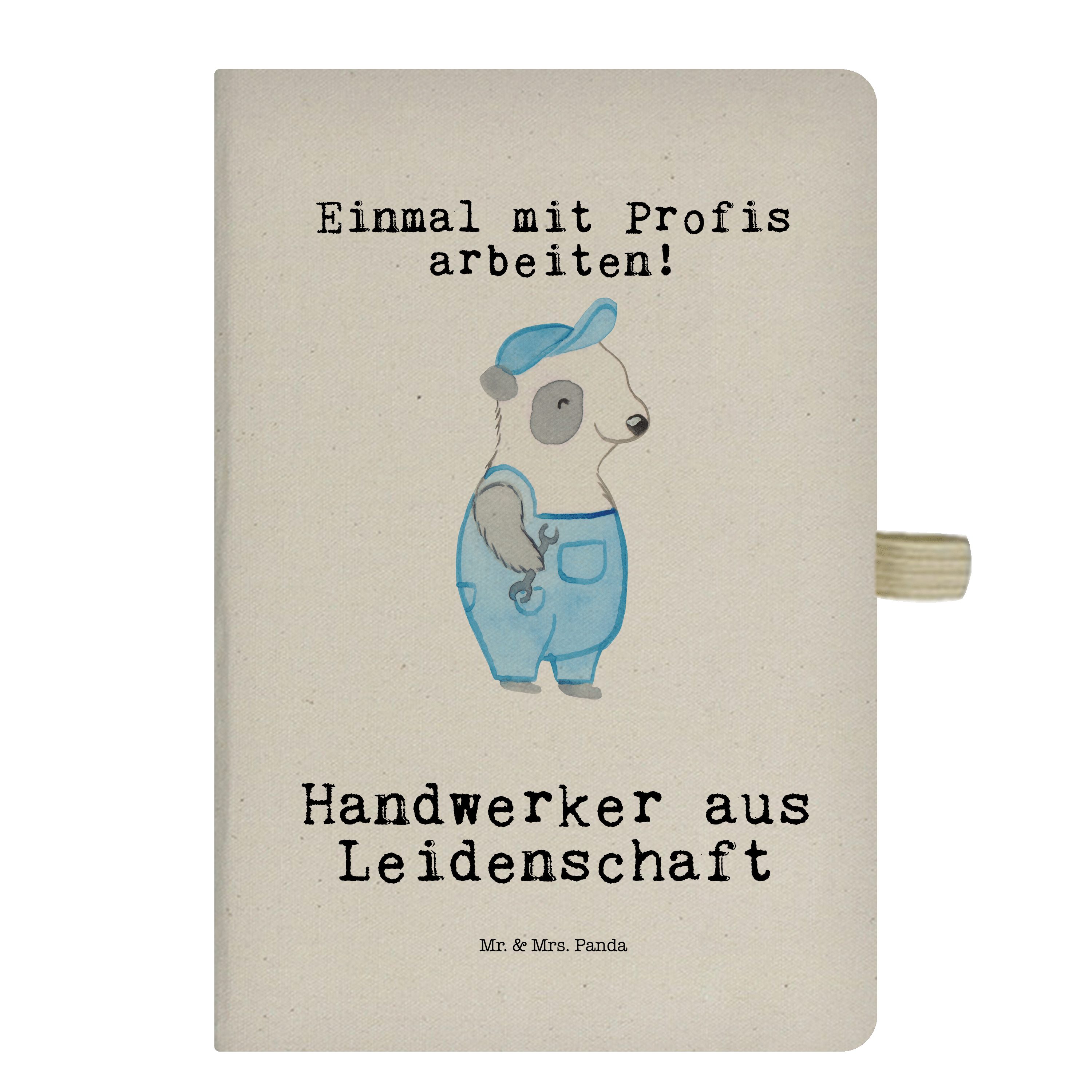 Mr. & Mrs. Panda Notizbuch Handwerker aus Leidenschaft - Transparent -  Geschenk, Heimwerker, Sch Mr. & Mrs. Panda