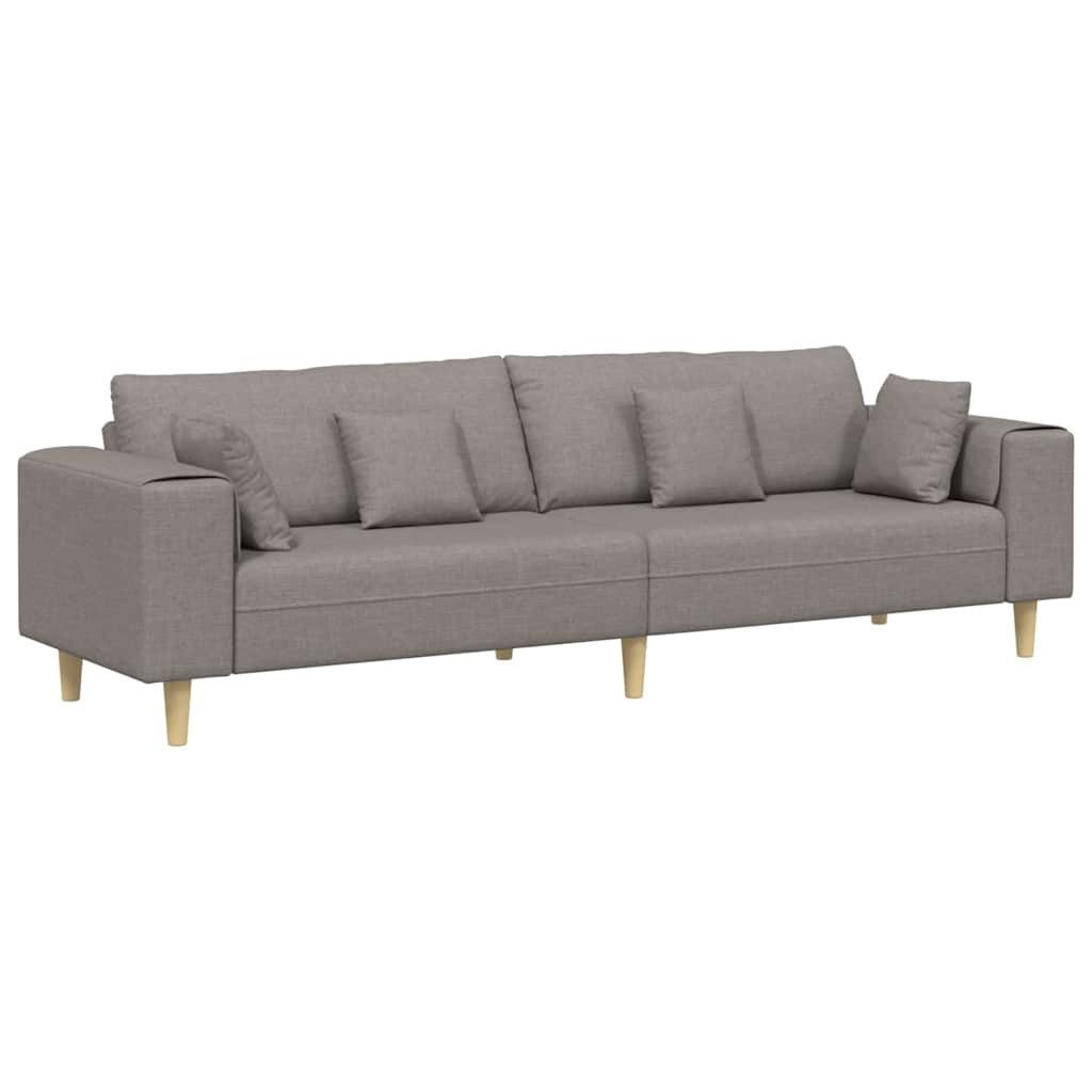 vidaXL Sofa Stoffsofa mit Kissen Taupe günstig online kaufen