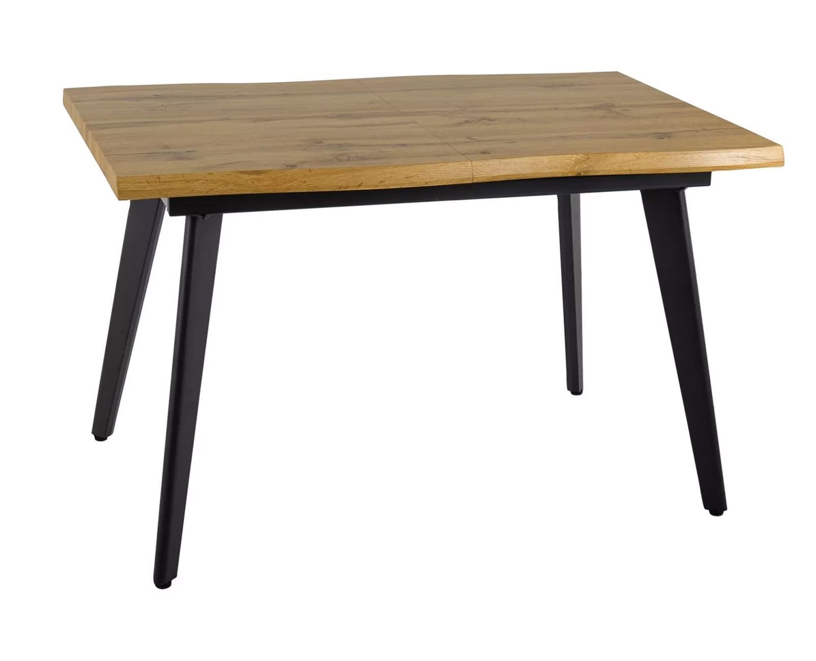 Feldmann-Wohnen Esstisch Fresno (Tischplatte ausziehbar bis 210cm, 1-St., moderne Optik, schwarzes Gestell aus Metall), 120-180x80x76cm Eiche Artisan schwarz ausziehbar