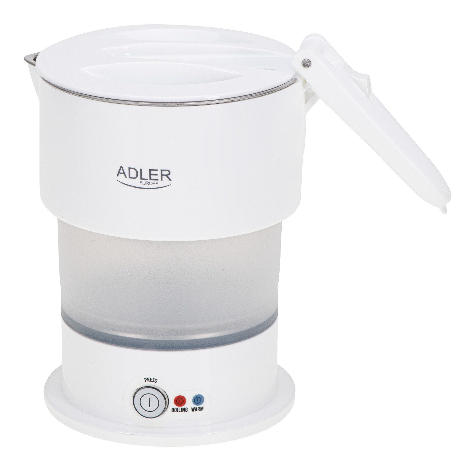 Adler Reise-Wasserkocher AD 1377 Reise-Wasserkocher 0,6 L - 600 W, faltbar - Weiß, 0,6 l, 300 W