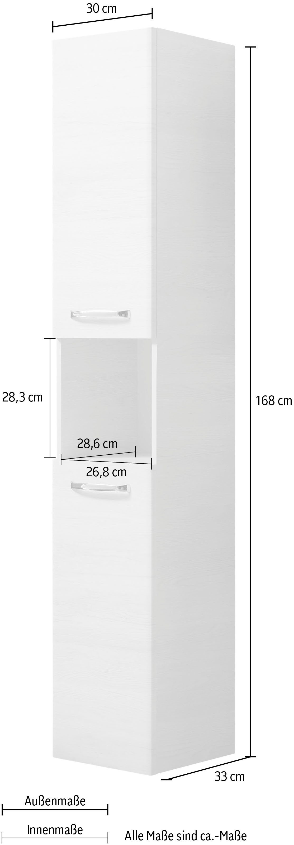 PELIPAL Hochschrank Quickset 936 Höhe Türdämpfer 168 Breite cm, cm, 30