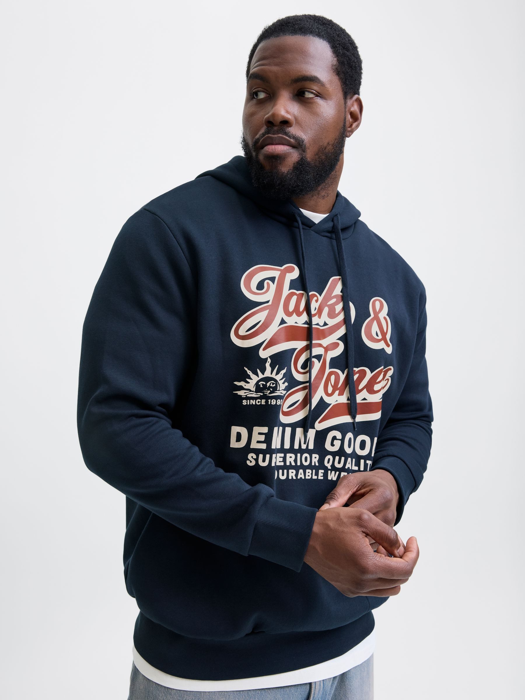 Jack & Jones PlusSize Hoodie JJELOGO SWEAT HOOD 2 COL 24/25 NOOS PLS mit Lo günstig online kaufen