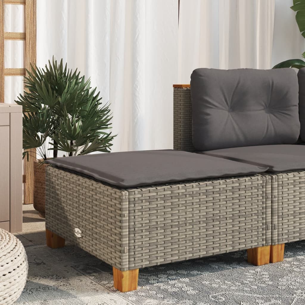 vidaXL Hocker Gartenhocker mit Kissen Grau günstig online kaufen