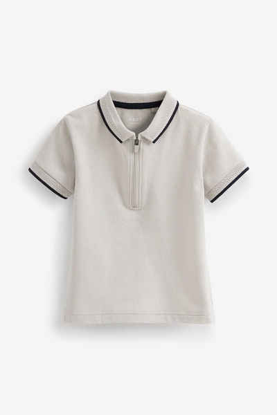 Next Poloshirt Kurzärmeliges Polohemd mit Reißverschluss (1-tlg)