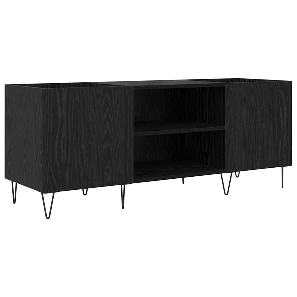 vidaXL Lowboard Schallplattenschrank Schwarz Eichen-Optik 121 x 38 x 48 cm (1 St)