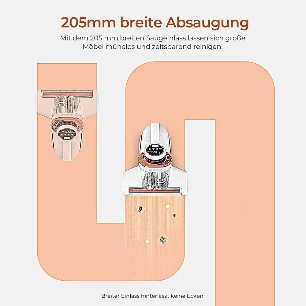 Jigoo Matratzenreinigungsgerät J300 Milbensauger, 500 W, UV-C Light, Ultraschallfunktion, für Hausstauballergiker