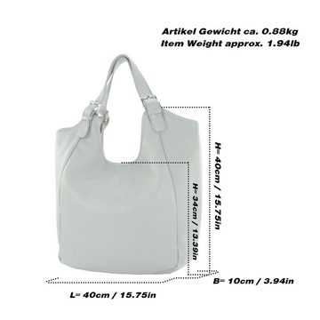 modamoda de Schultertasche T227, Echtleder Handmade in Italy