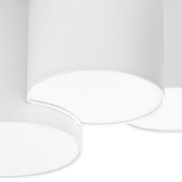 Licht-Erlebnisse Deckenleuchte CLEMENS, ohne Leuchtmittel, Weiß Stoff 5 Schirme 81 cm lang Modern E27 Wohnzimmer