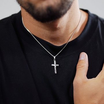 trendor Kette mit Anhänger Kreuz mit Venezianer Kette für Männer Silber 925