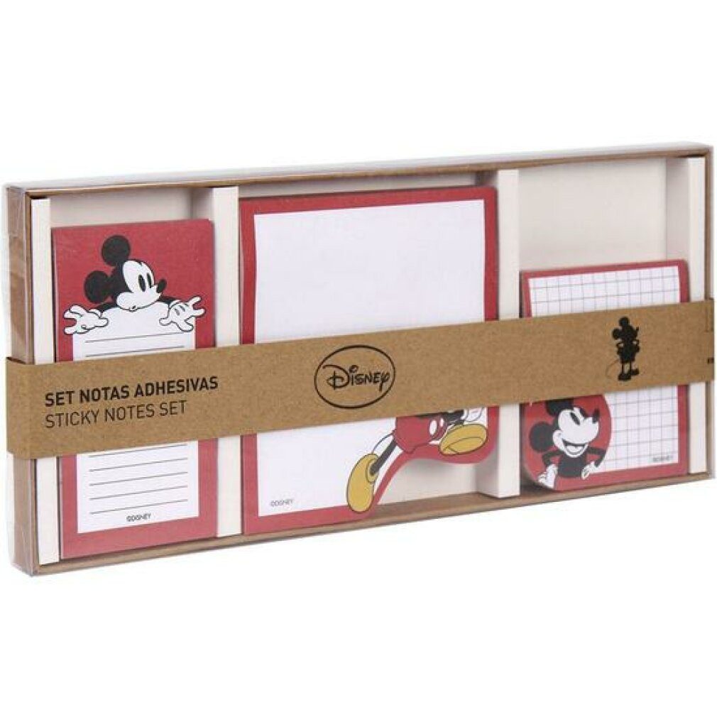 Artesanía Handtasche Haftnotizen-Set Mickey Mouse (3 pcs) Rot