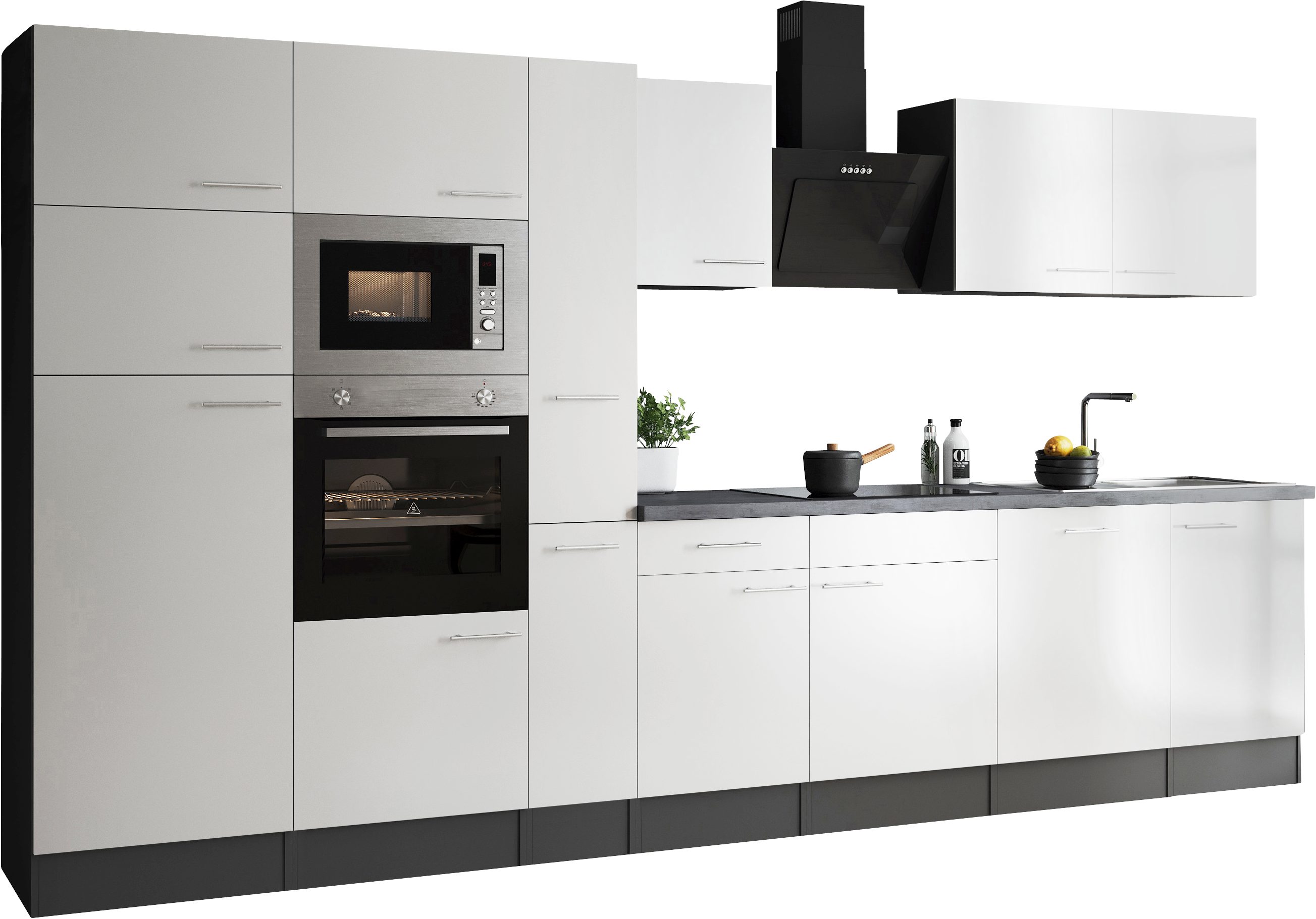RESPEKTA Küchenzeile Oliver, Breite 370 cm, 90 cm Arbeitshöhe, in exklusiver Konfiguration für OTTO