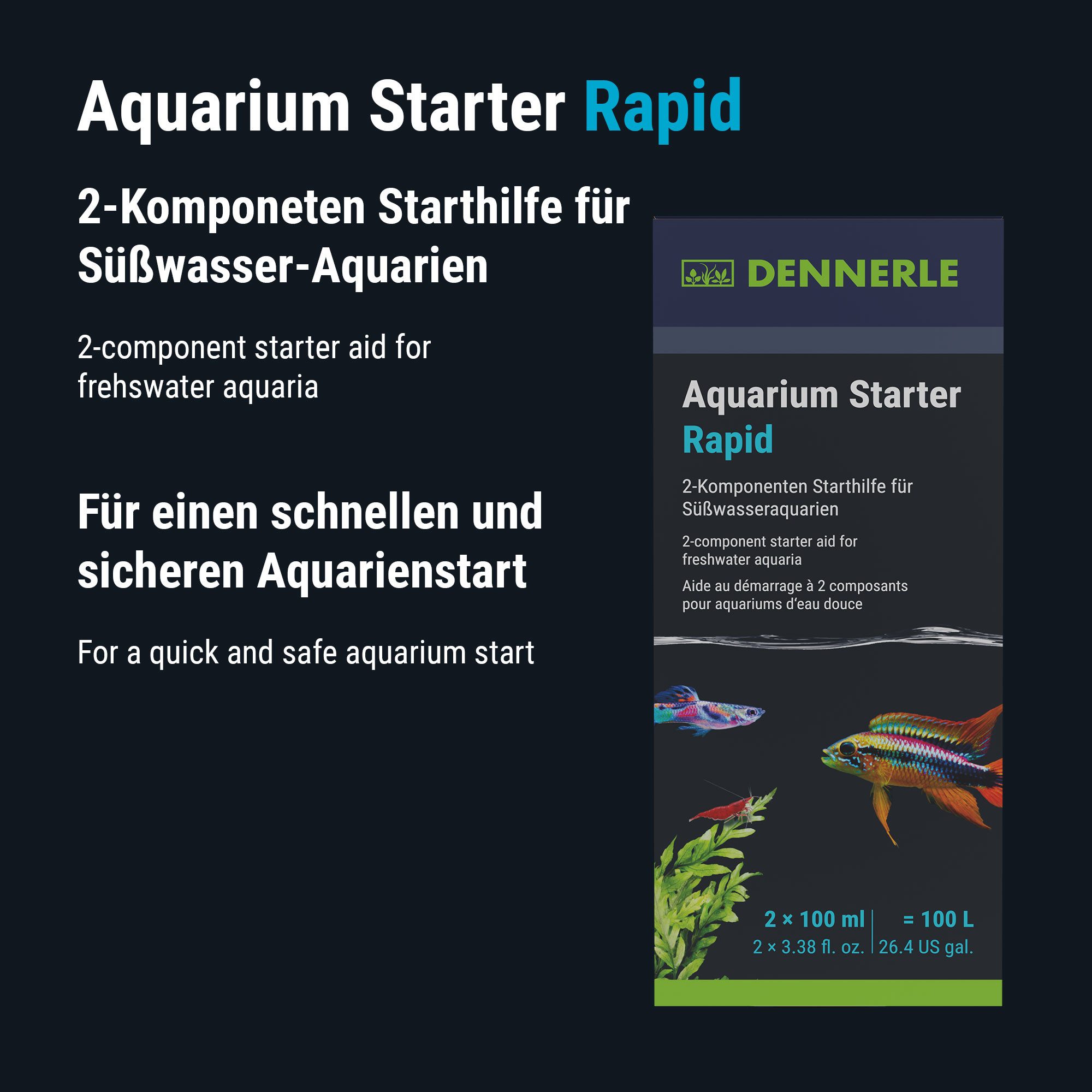 DENNERLE Aquariumpflege Aquarium Starter Rapid, 200ml, flüssig, Starter