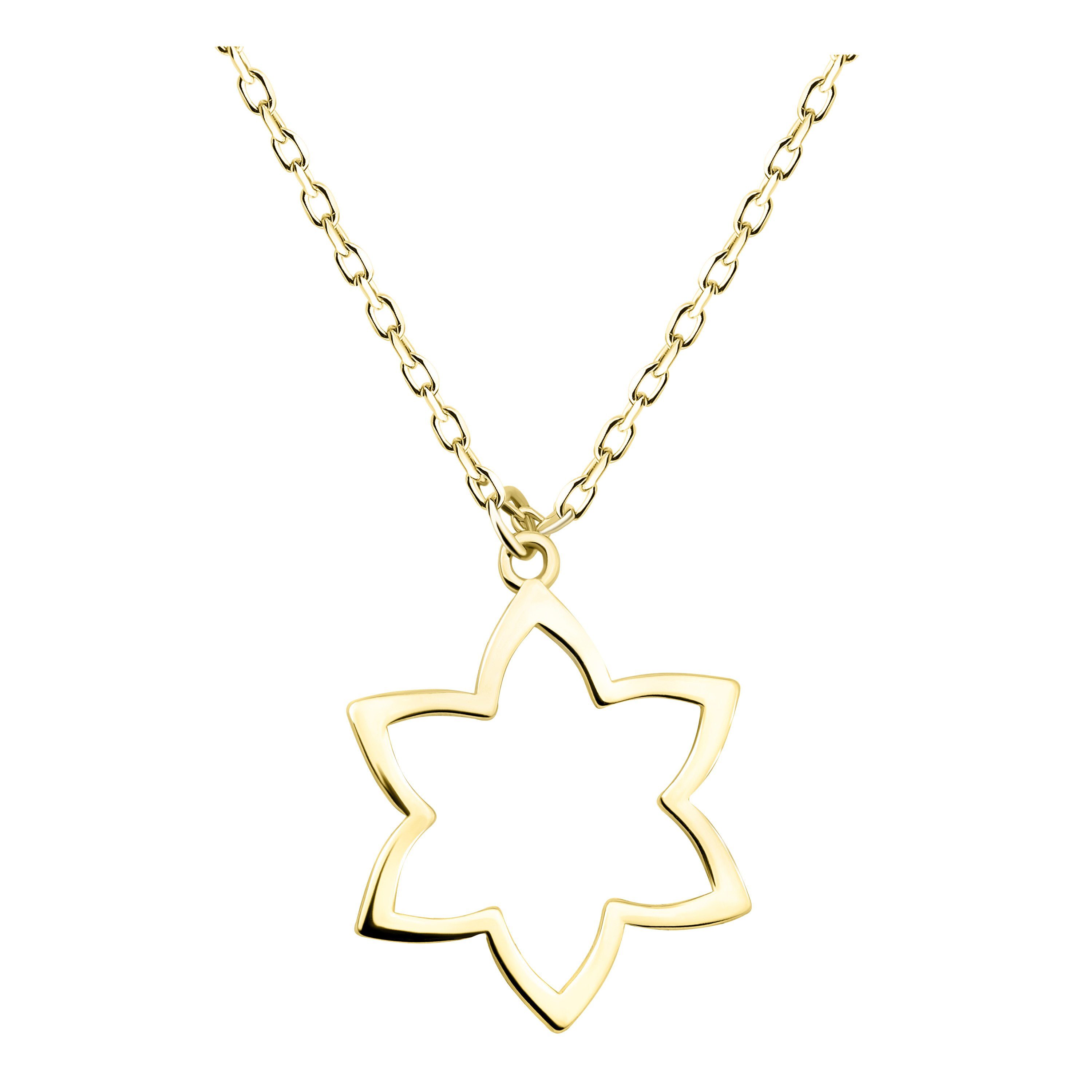 Sofia Milani Kette mit Anhänger Blume, 925 Silber Damen Schmuck gold