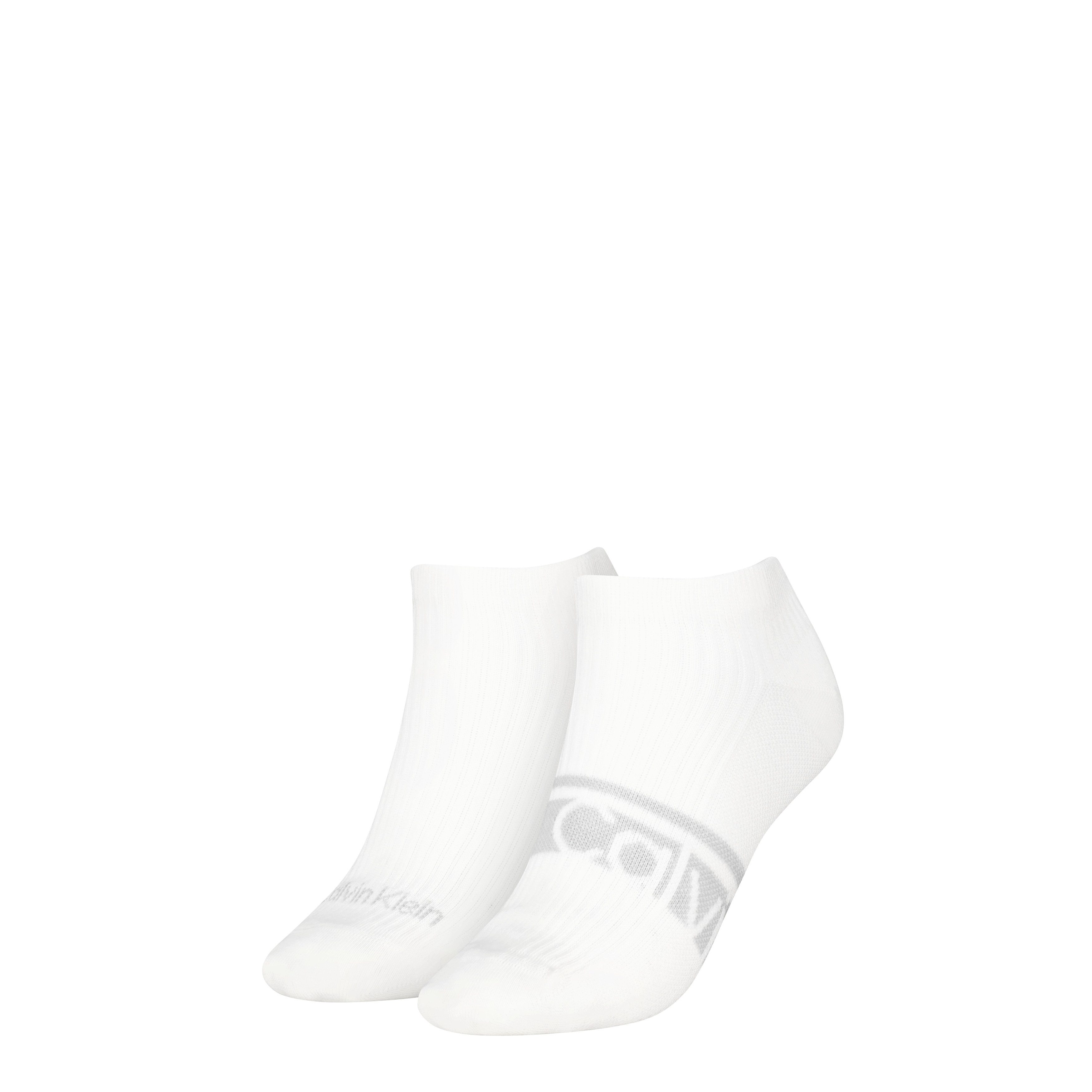 Calvin Klein Sneakersocken CK WOMEN SNEAKER LOGO STRIPE (2 Paar) mit Logoschriftzug, Cotton-Mix