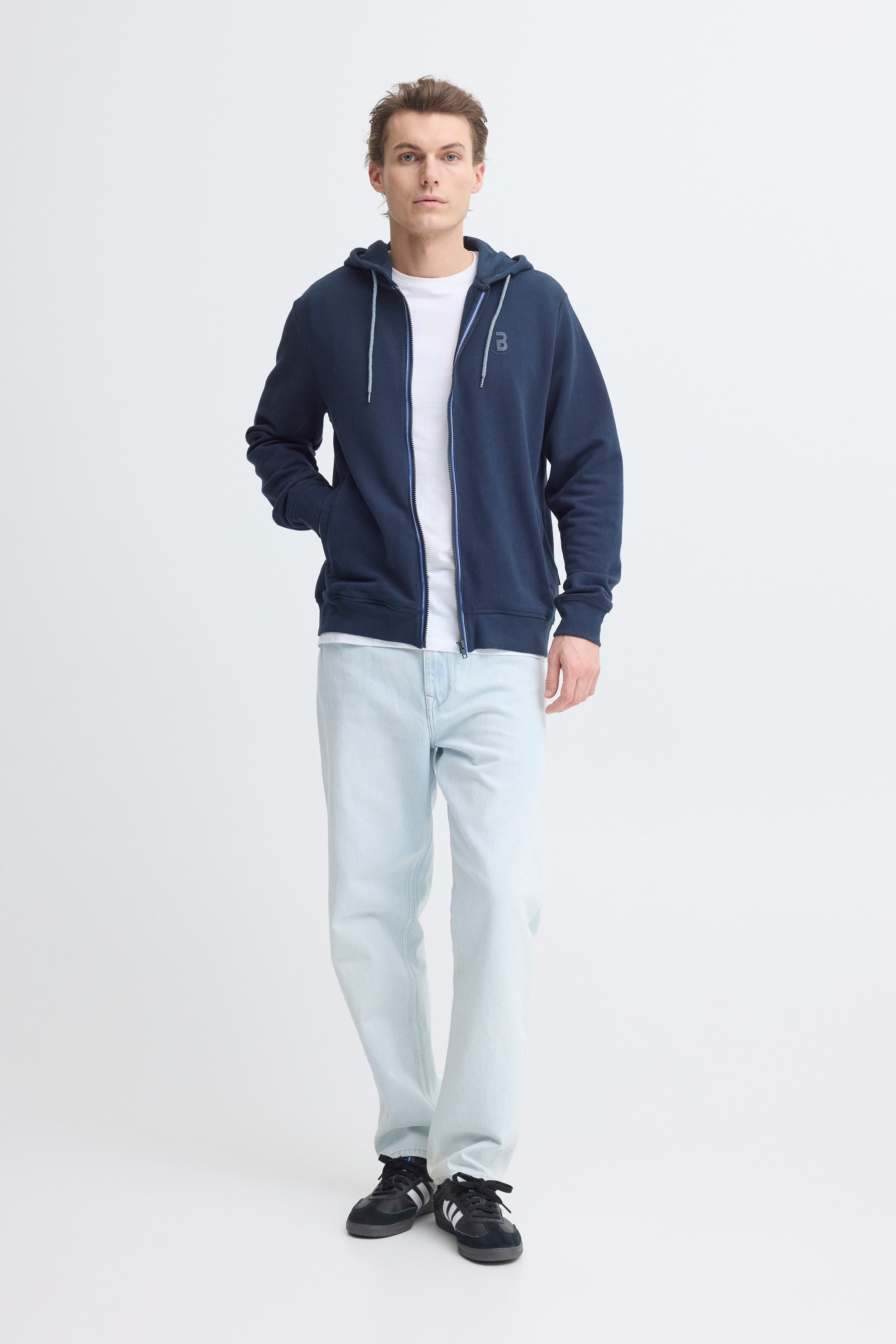 Blend Kapuzensweatshirt BHJUMA PIQUE ZIPP SWEAT mit Reißverschluss, aus Baumwolle und Polyester, Regular Fit
