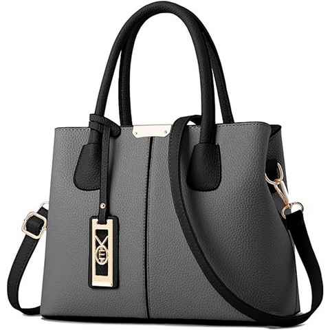 OKWISH Henkeltasche Umhängetasche Handtasche Tragetasche Aktentasche Tasche Frauen Damen (Schultertasche Arbeitstasche Messenger-Tasche Top Griff Schultergurt, Freizeittasche, Unitasche, Bürotasche, Kunstleder, Kunstledertasche), für Frau Frauen Jungen Freizeit Arbeit Business Schule Büro Reisen usw