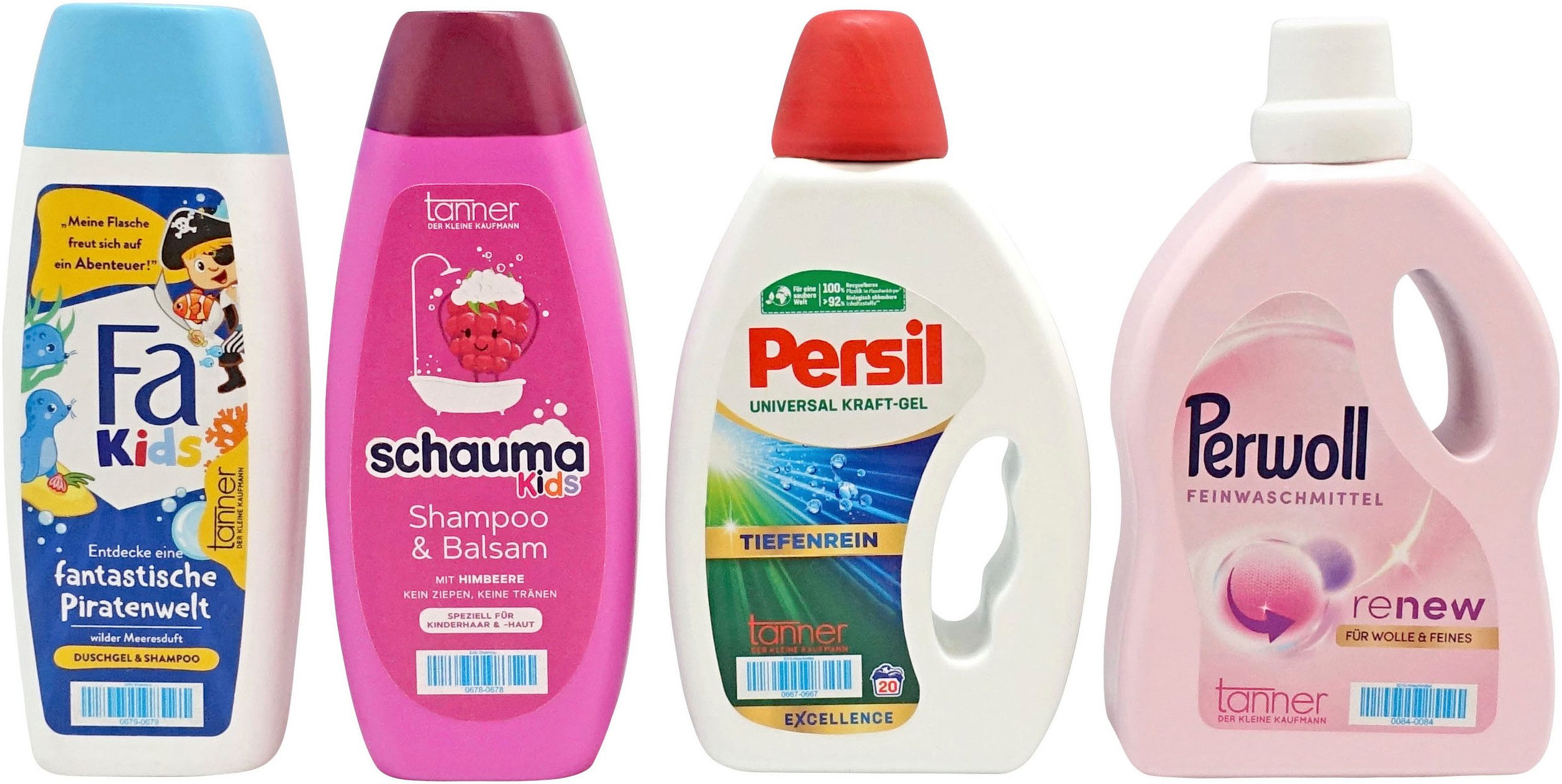 Tanner Kaufladensortiment Henkel-Set mit 4 Markenminiaturen, (4-tlg), aus Holz, FSC® - schützt Wald