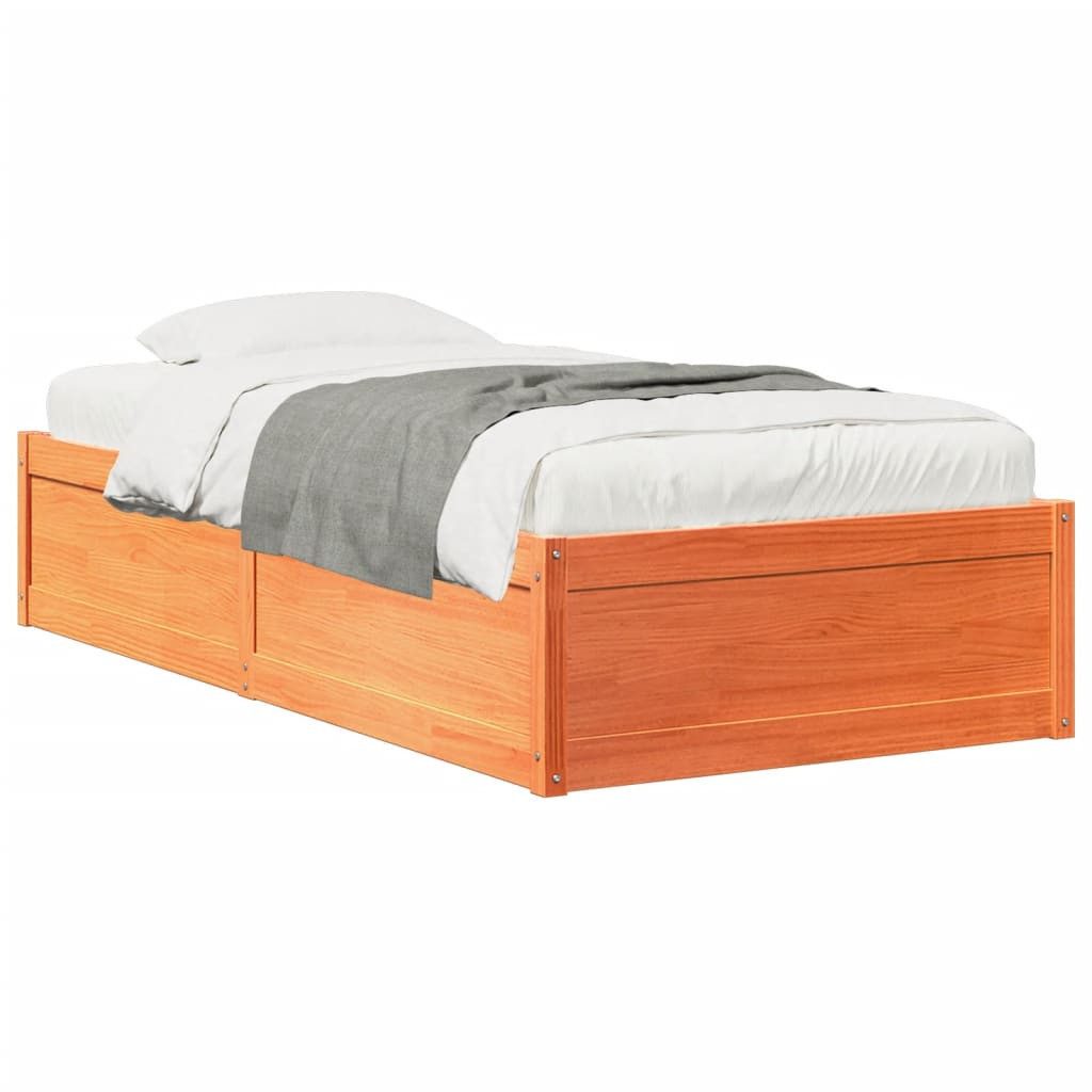 vidaXL Bett Massivholzbett ohne Matratze Wachsbraun günstig online kaufen