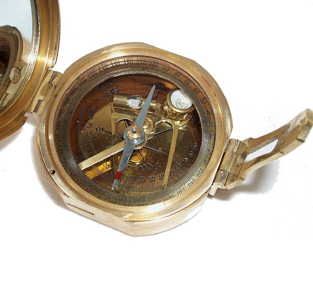 Dekoobjekt Kompass, Tischkompass, Linoows Brunton Magnetkompass, Reproduktion Maritimer