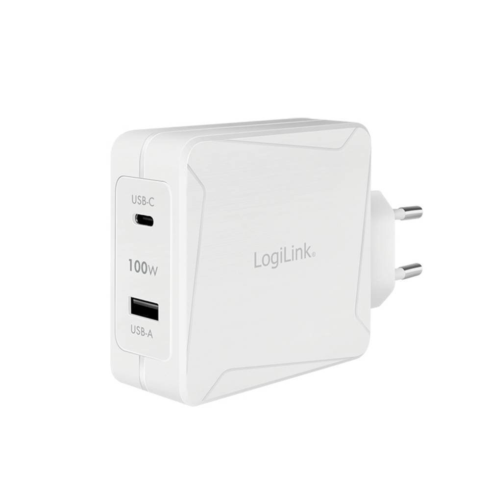 LogiLink USB-Steckdosenadapter, 1x USB-C (PD) & 1x USB-A USB-Ladegerät (USB  Power Delivery (USB-PD)