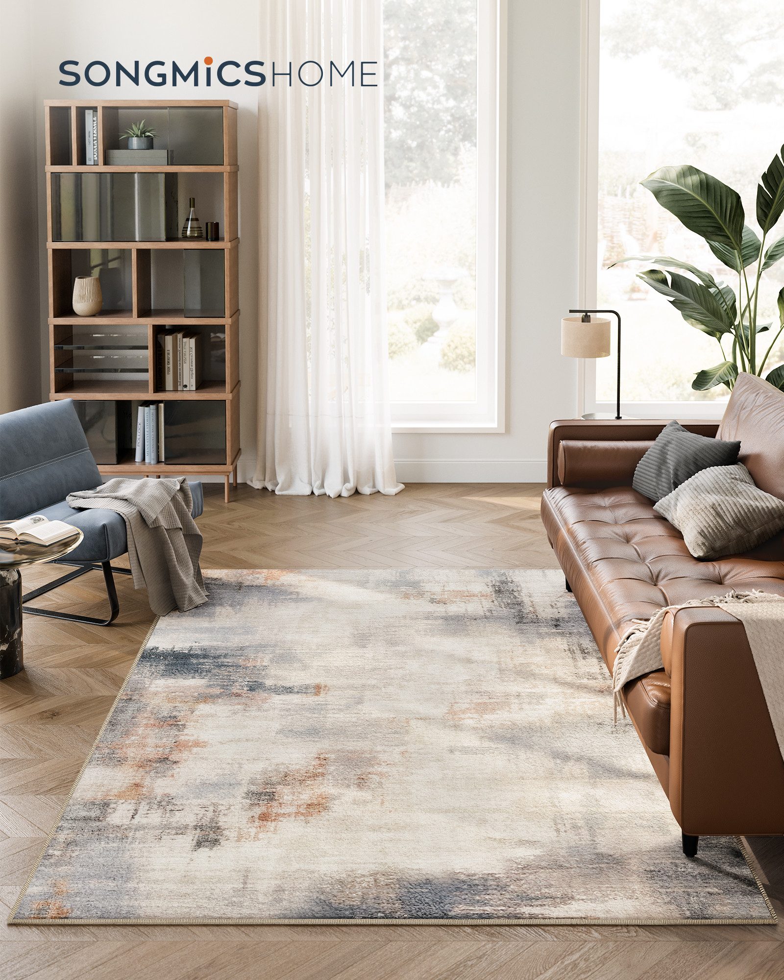 SONGMICS Designteppich Wohnzimmerteppich, Höhe: 10 mm, günstig online kaufen