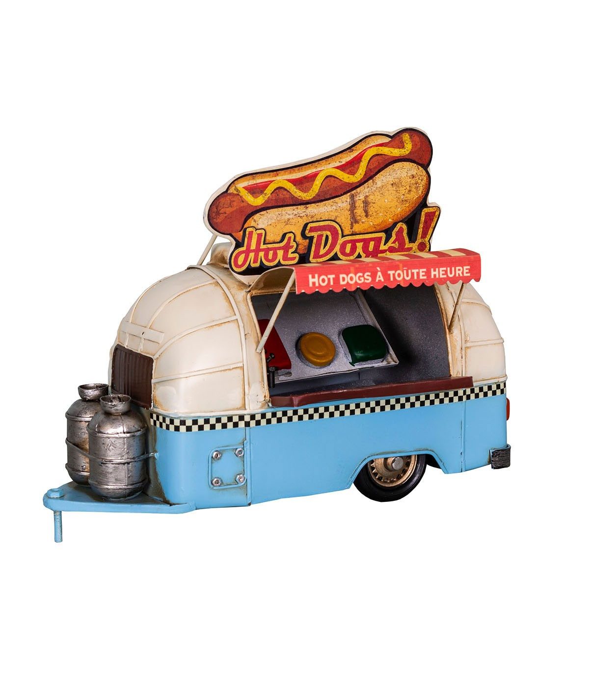 Modellauto Antic Line Nostalgie Hot Dog Anhänger Blau Metall SEB17425
